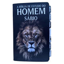 Bíblia de Estudos do Homem Sábio Leão Perfil com Abas adesivas