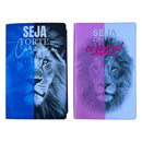 Kit Casal Cristão Fortes e Corajosos Azul e rosa