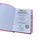 Bíblia Sagrada Rosa – Capa Luxo | Letra Hiper Gigante | Full Color com Abas Adesivas ARC | CPP